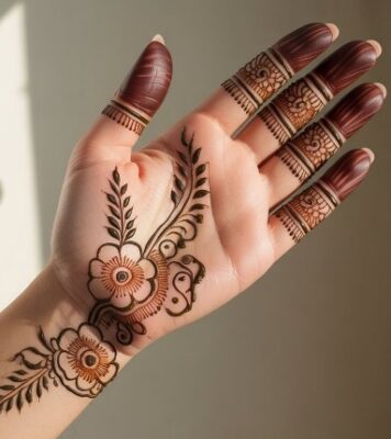 Cute Front Hand Simple Mehndi Design looks graceful
