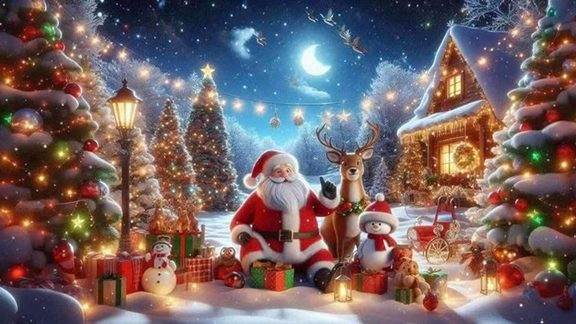 Cute teddy Christmas Wallpaper is sweet