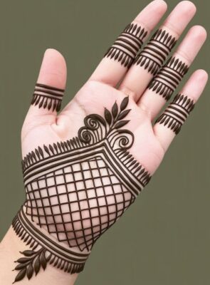 Dotted Stylish Full Hand Mehndi Design looks simple