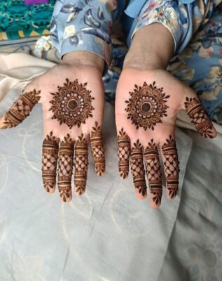 Easy Arabic Mehndi Design Front Hand