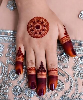 Elegant Back Hand Mehndi Design suits any outfit