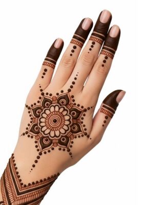 Elegant Front Hand Simple Mehndi Design For Functions