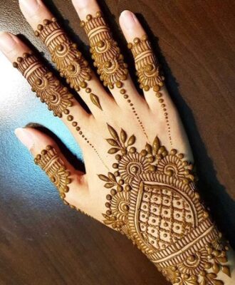 Elegant fingers complete Stylish Full Hand Mehndi Design