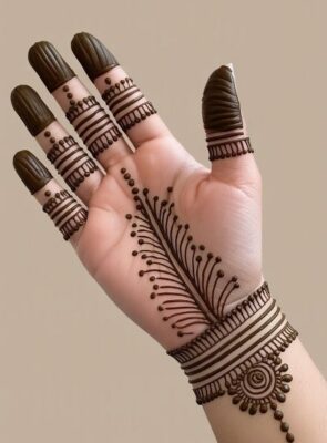 Every bride adores Front Hand Simple Mehndi Design