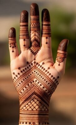 Every bride adores her Front Hand Mehndi Design