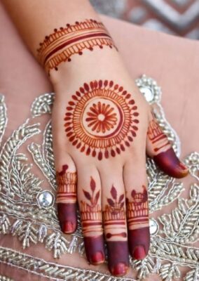 Fancy Back Hand Mehndi Design is great for parties