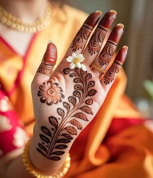 Festivals glow with Front Hand Simple Mehndi Design