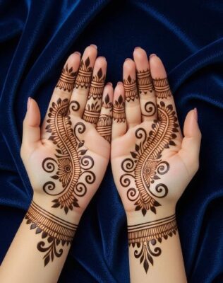 Festive Front Hand Mehndi Design brings sparkle