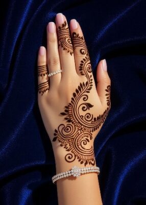 Festive days glow with Back Hand Mehndi Design