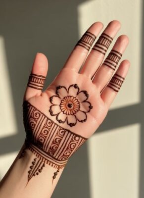 Festive vibes come with Front Hand Simple Mehndi Design