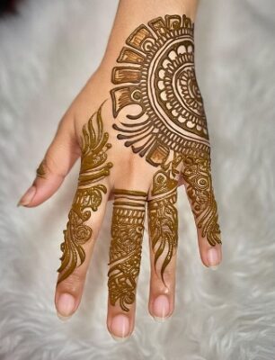 Finger Mehndi Design is perfect for daily wear