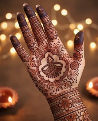 Floral Arabic Mehndi Design gives a graceful touch