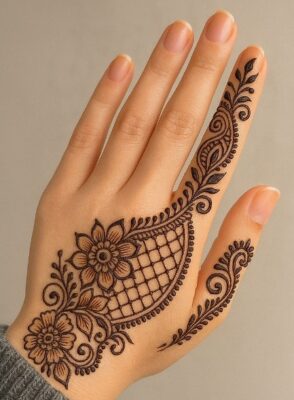 Floral Arabic Mehndi Design gives a graceful touch