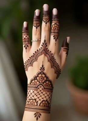 Floral Back Hand Mehndi Design gives a classic touch
