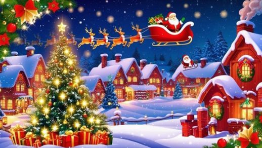 Floral Christmas Wallpaper looks elegant