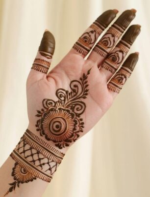 Front Hand Mehndi Design always enhances elegance
