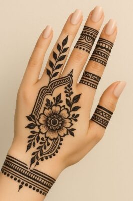 Front Hand Mehndi Designs Image enhances beauty