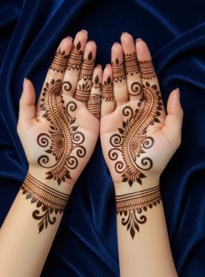 Front Hand Simple Mehndi Design looks elegant and neat