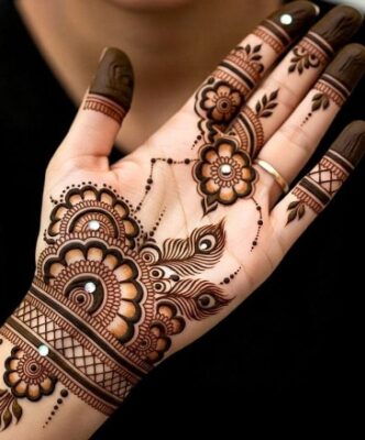 Gorgeous Front Hand Simple Mehndi Design attracts all