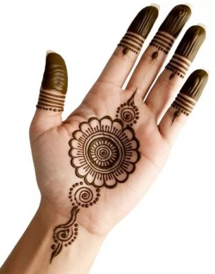 Hands glow perfectly with Front Hand Simple Mehndi Design