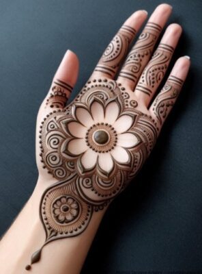 Heavy Mehndi Design is perfect for brides