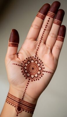 Latest Front Hand Simple Mehndi Design For Festivals