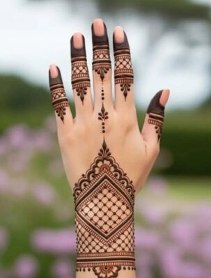 Leafy Easy Mehndi Design enhances the hand beautifully