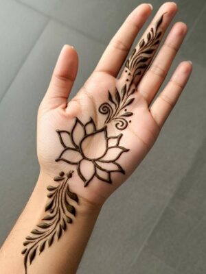 Leafy Stylish Full Hand Mehndi Design looks graceful