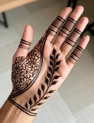 Mehndi Design Simple looks elegant on back hand