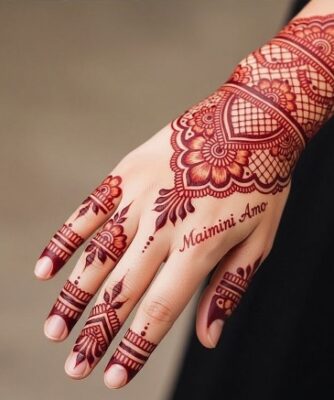 Minimal Arabic Mehndi Design looks neat and clean