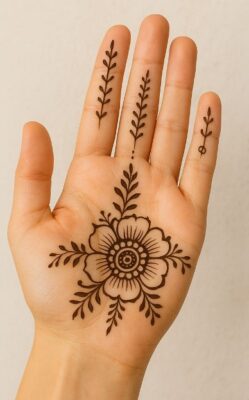 Minimal Front Hand Mehndi Design feels graceful