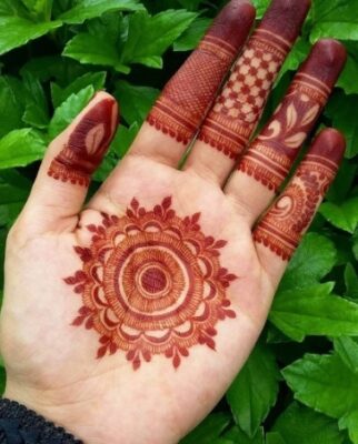 Minimal lovers prefer a Front Hand Simple Mehndi Design