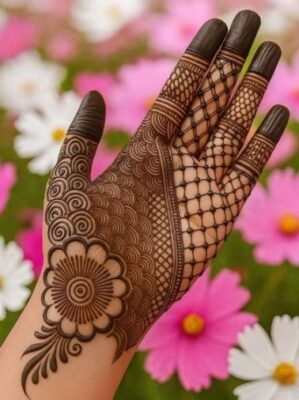 Modern Front Hand Mehndi Design looks unique