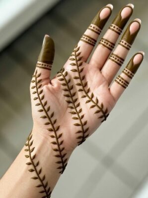 Modern Front Hand Simple Mehndi Design looks classy