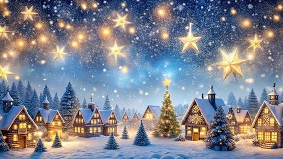 Night sky Christmas Wallpaper looks dreamy