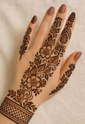 Pakistani Mehndi Designs Image has detailed patterns