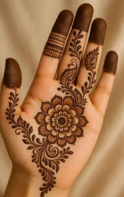 Party Mehndi Design Front Hand looks stylish