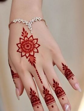 Party look becomes special with a nice Mehndi Design