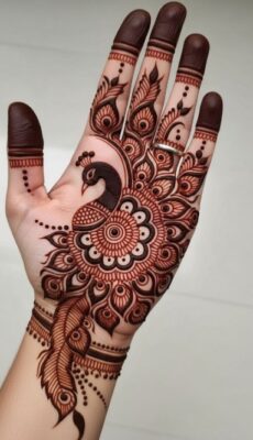 Quick Mehndi Design Front Hand saves time