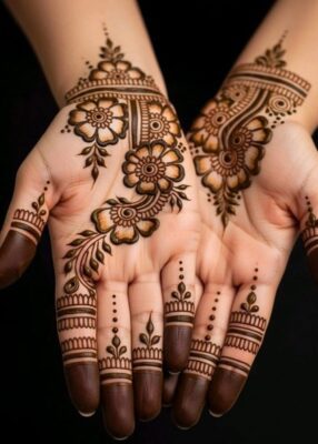 Quick and easy Front Hand Mehndi Design saves time