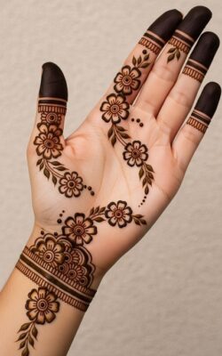 Quick-dry Mehndi Design Front Hand is easy to apply