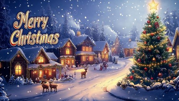 Reindeer Christmas Wallpaper feels playful