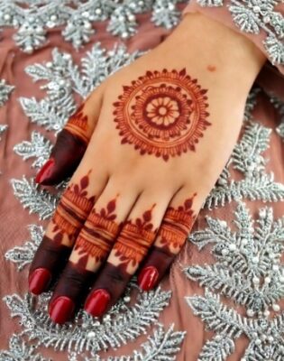Shaded Back Hand Mehndi Design enhances the overall pattern