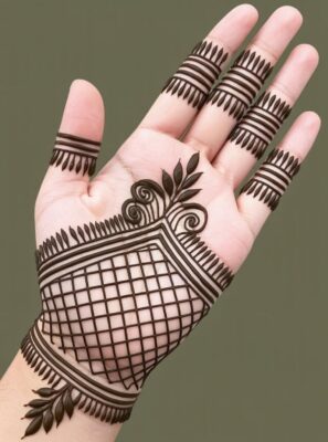 Shaded petals make a Mehndi Design Simple unique