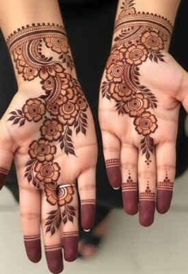 Simple Stylish Full Hand Mehndi Design is easy to apply