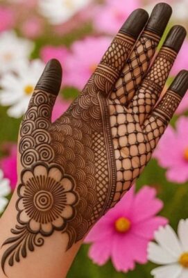Simple yet stylish Arabic Mehndi Design is always a favorite