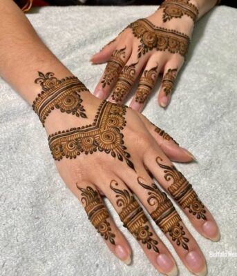 Soft Back Hand Mehndi Design suits simple occasions