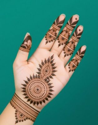 Stylish Front Hand Simple Mehndi Design suits everyone