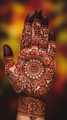 Trendy Front Hand Simple Mehndi Design For Girls