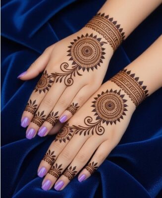 Unique Back Hand Mehndi Design catches attention